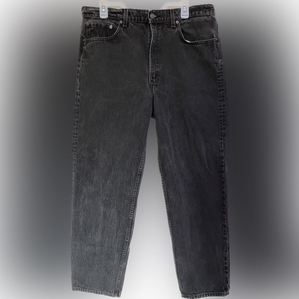 Vintage Levis Jeans Mens 38x32  Denim Pants 555 Straight Black Casaul Adult